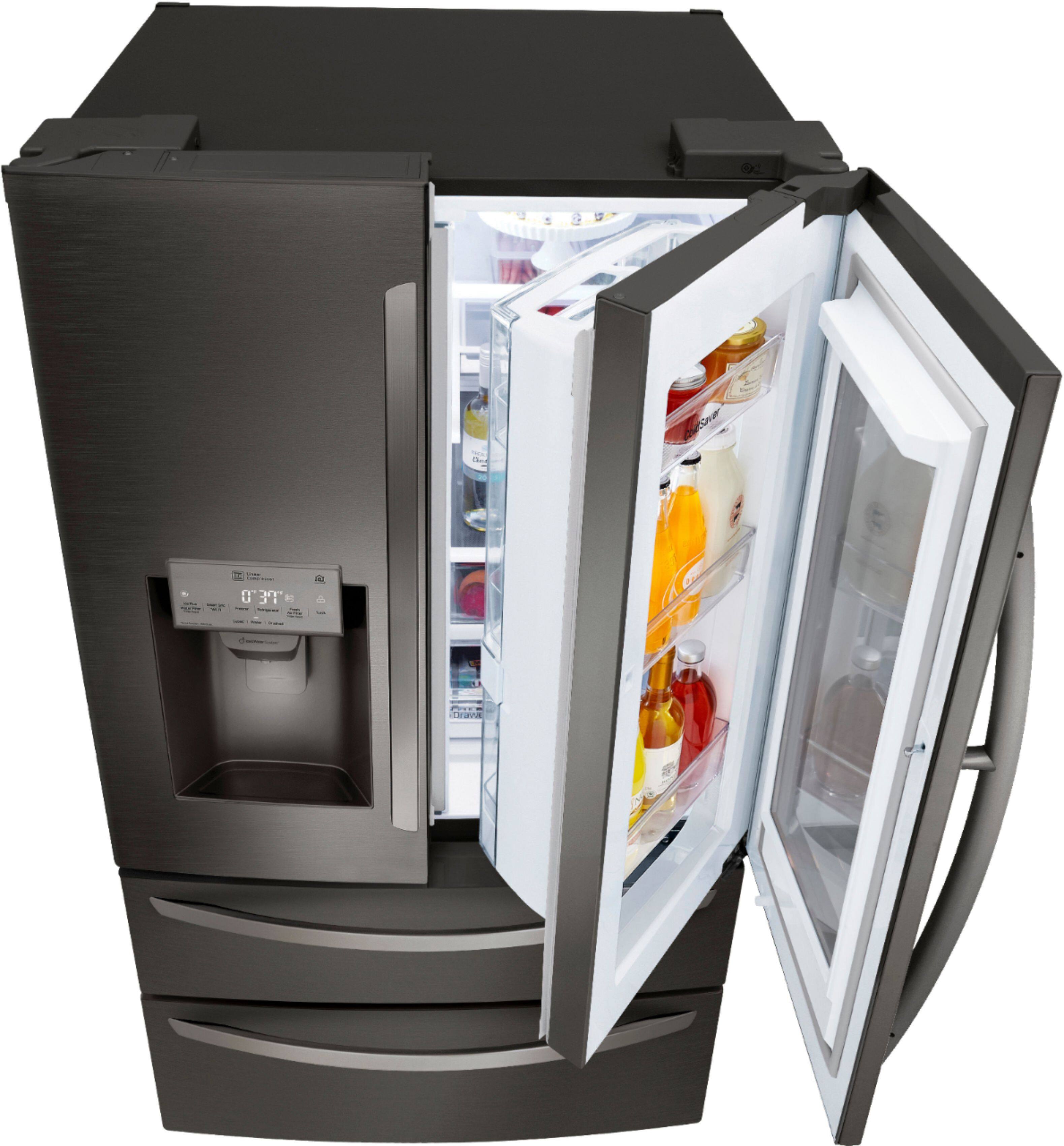 Alt View 26. LG - 27.8 Cu. Ft. 4-Door French Door Smart Refrigerator with InstaView - Black stainless steel.