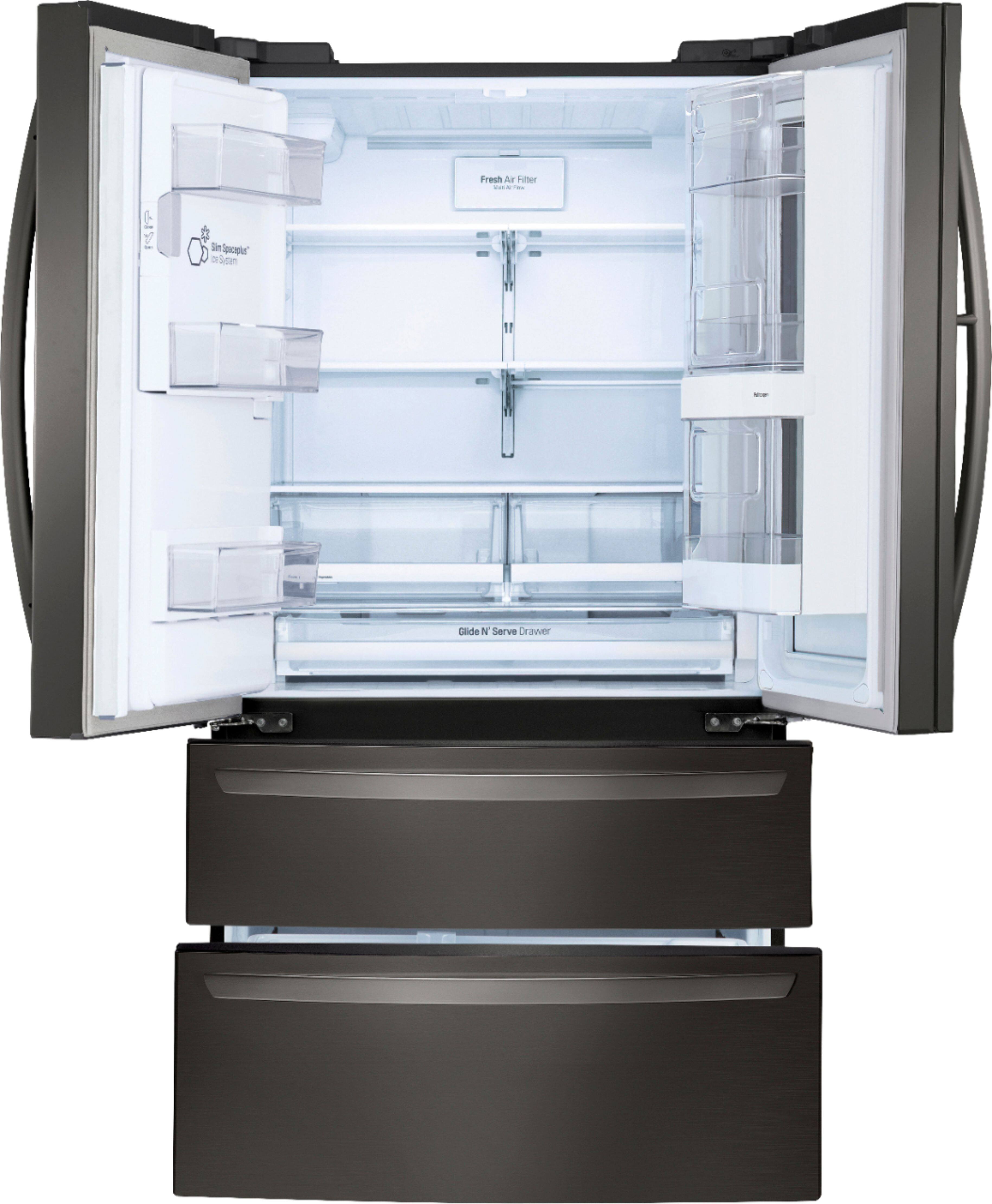Alt View 2. LG - 27.8 Cu. Ft. 4-Door French Door Smart Refrigerator with InstaView - Black stainless steel.