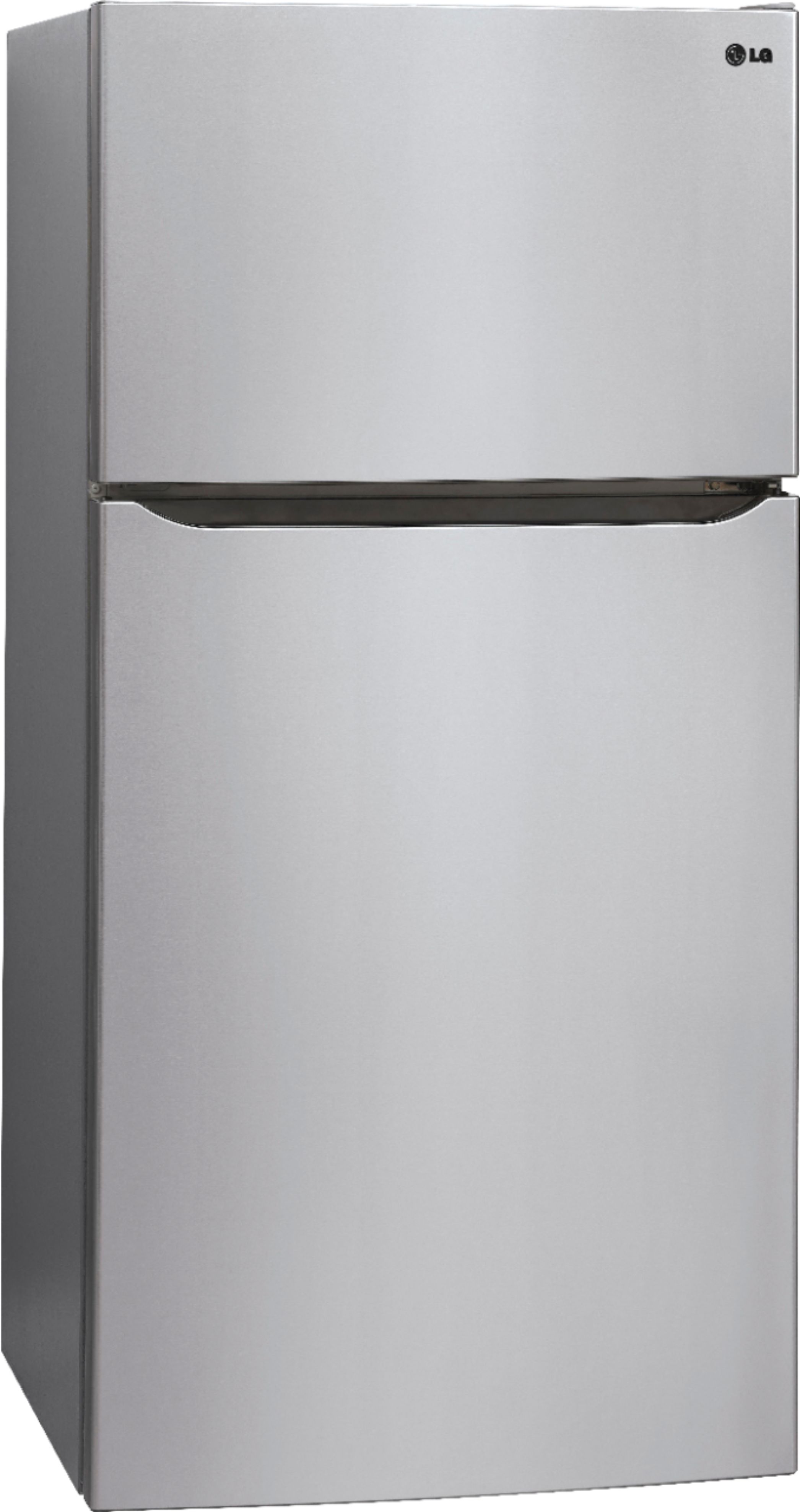 Angle View: LG - 23.8 Cu. Ft. Top-Freezer Refrigerator - Stainless steel