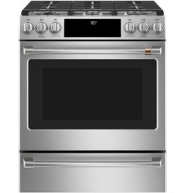 Café – 5.6 Cu. Ft. Slide-In Gas Convection Range – Stainless steel