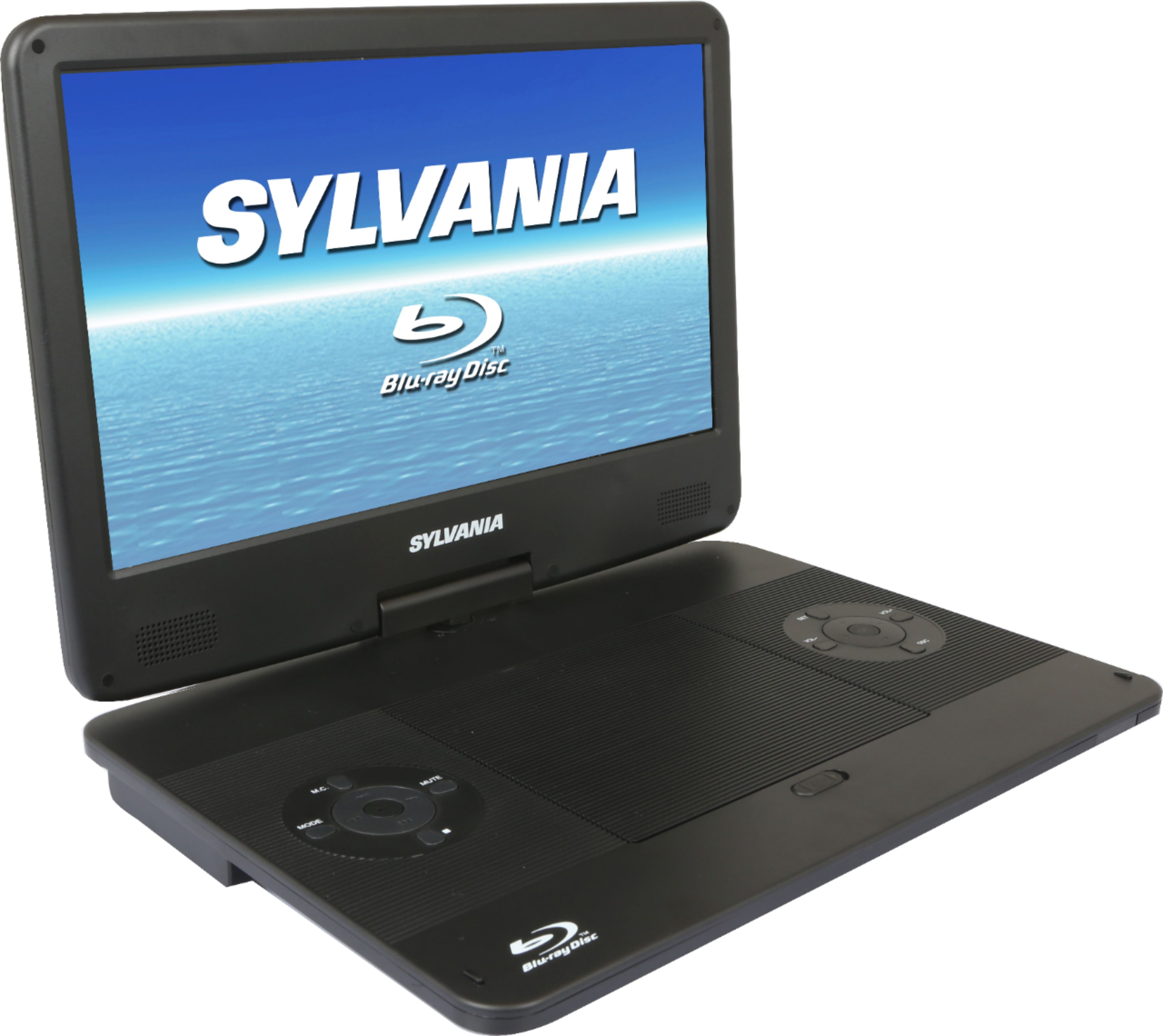 Angle View: Sylvania - 13.3” Portable Blu-ray Player with Swivel Screen - Black