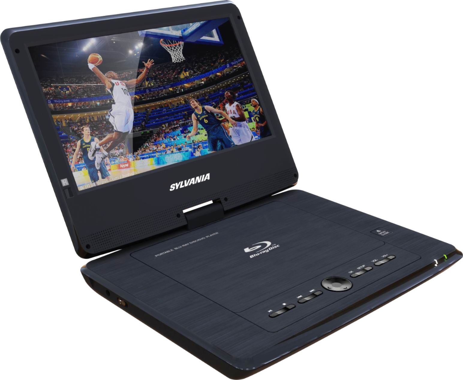 Angle View: Sylvania - 10” Portable Blu-ray Player with Swivel Screen - Black