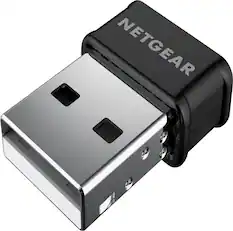 Front. NETGEAR - Dual-Band Wireless-AC USB Network Adapter - Black.