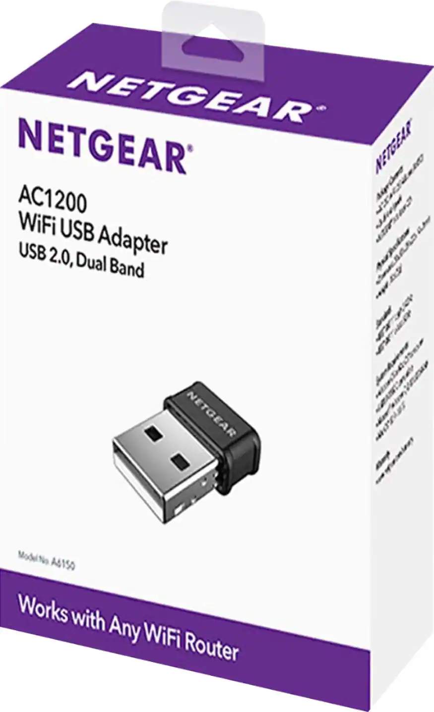 NETGEAR Dual Band Wireless AC USB Network Adapter Black A6150-100PAS ...
