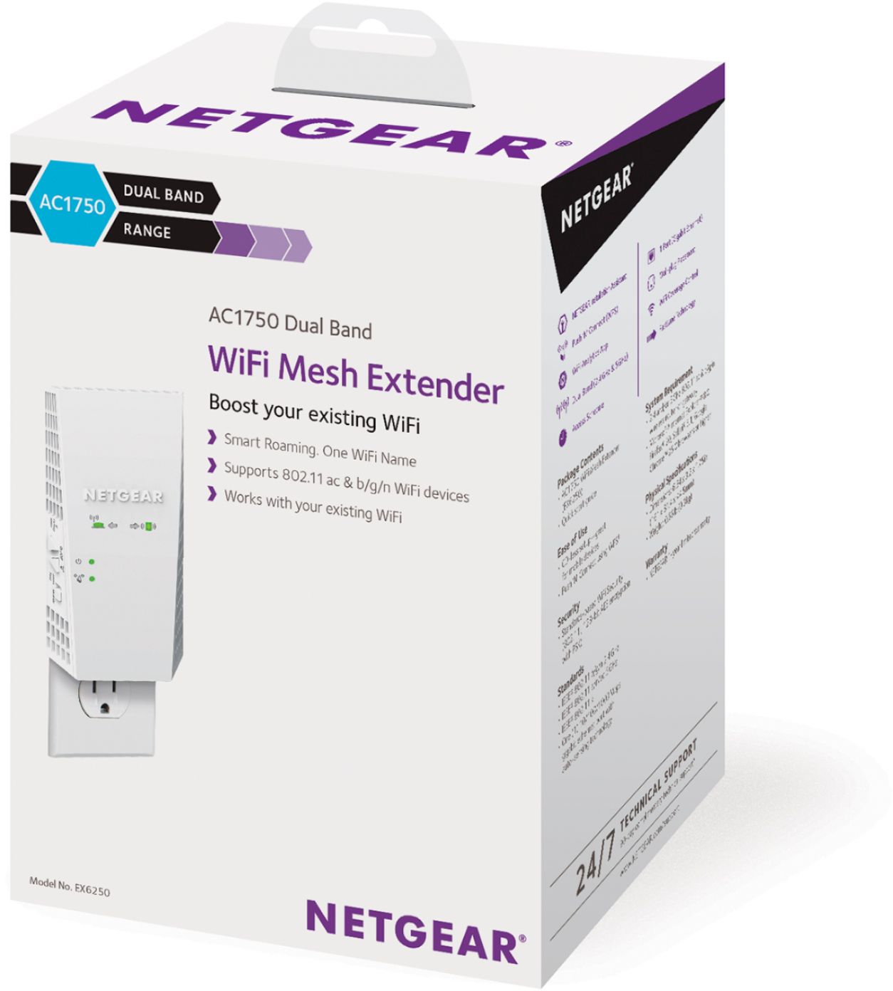 NETGEAR Répéteur WiFi Mesh EX6250 Wifi AC1750 - 1 Port Gigabit