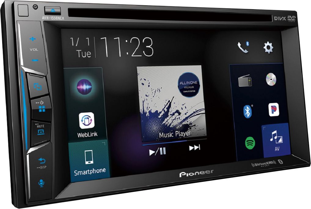 Angle View: 6.2" - Amazon Alexa when Paired with Pioneer Vozsis App, Apple CarPlay®,  Bluetooth® - Multimedia DVD Receiver - Black
