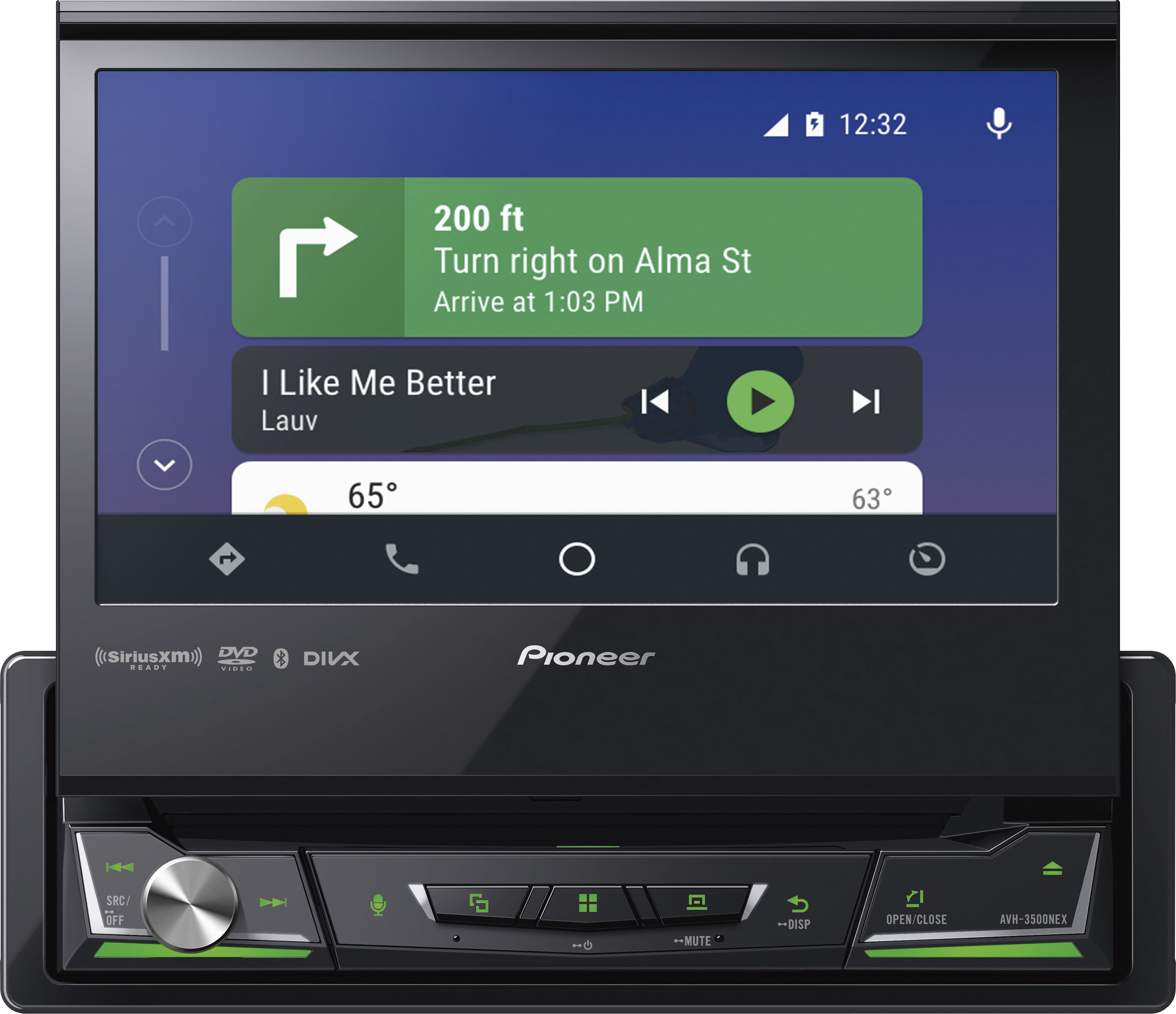 Pioneer 6.8" Amazon Alexa, Apple CarPlay™, Android Bluetooth®, and SiriusXM-Ready™ Multimedia DVD Receiver Black AVH-3500NEX - Best