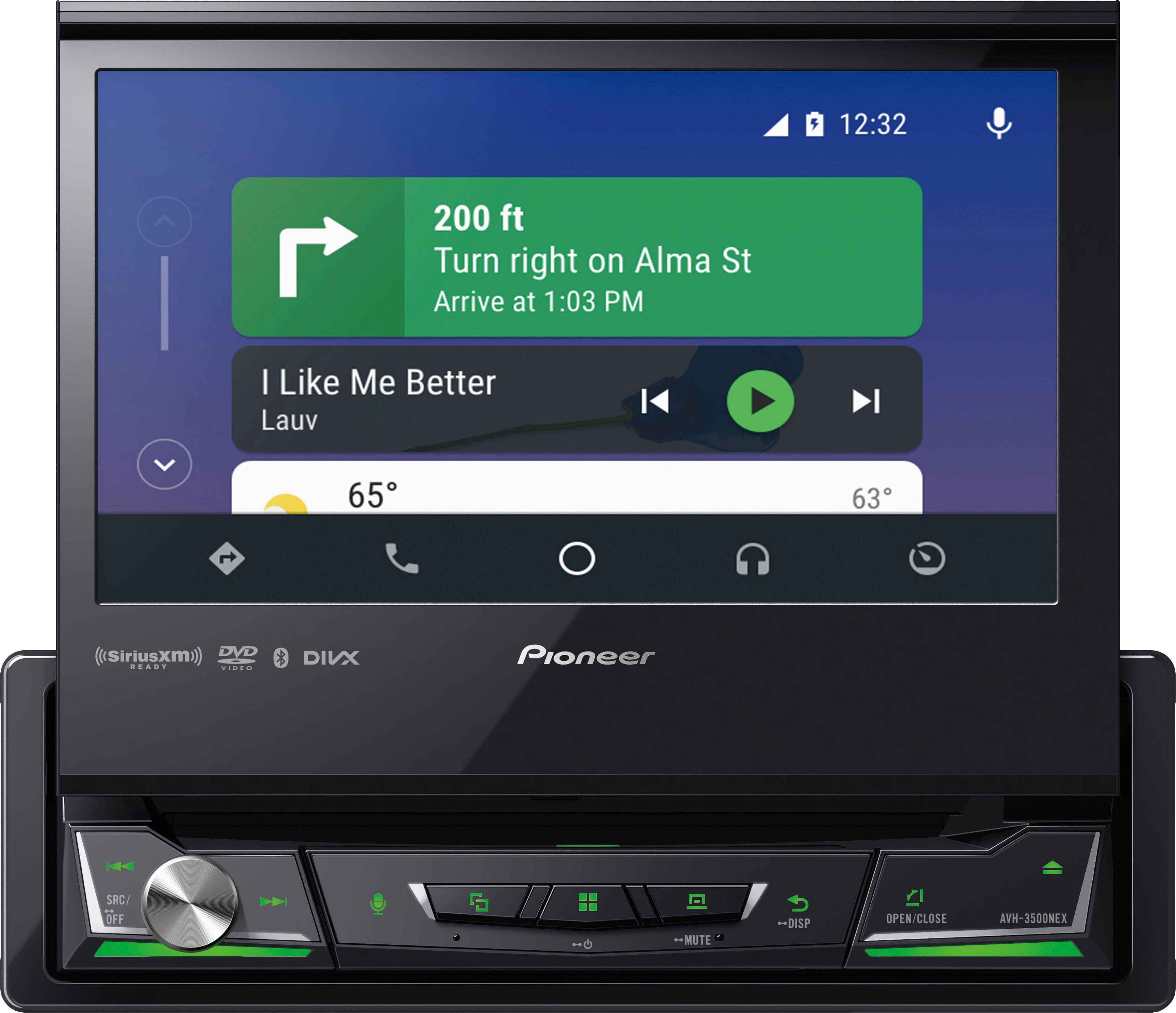 Alt View 11. Pioneer - 7" Motorized Android Auto™ and Apple CarPlay® Bluetooth® Digital Media (DM) Receiver - Black.