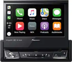Front. Pioneer - 7" Motorized Android Auto™ and Apple CarPlay® Bluetooth® Digital Media (DM) Receiver - Black.