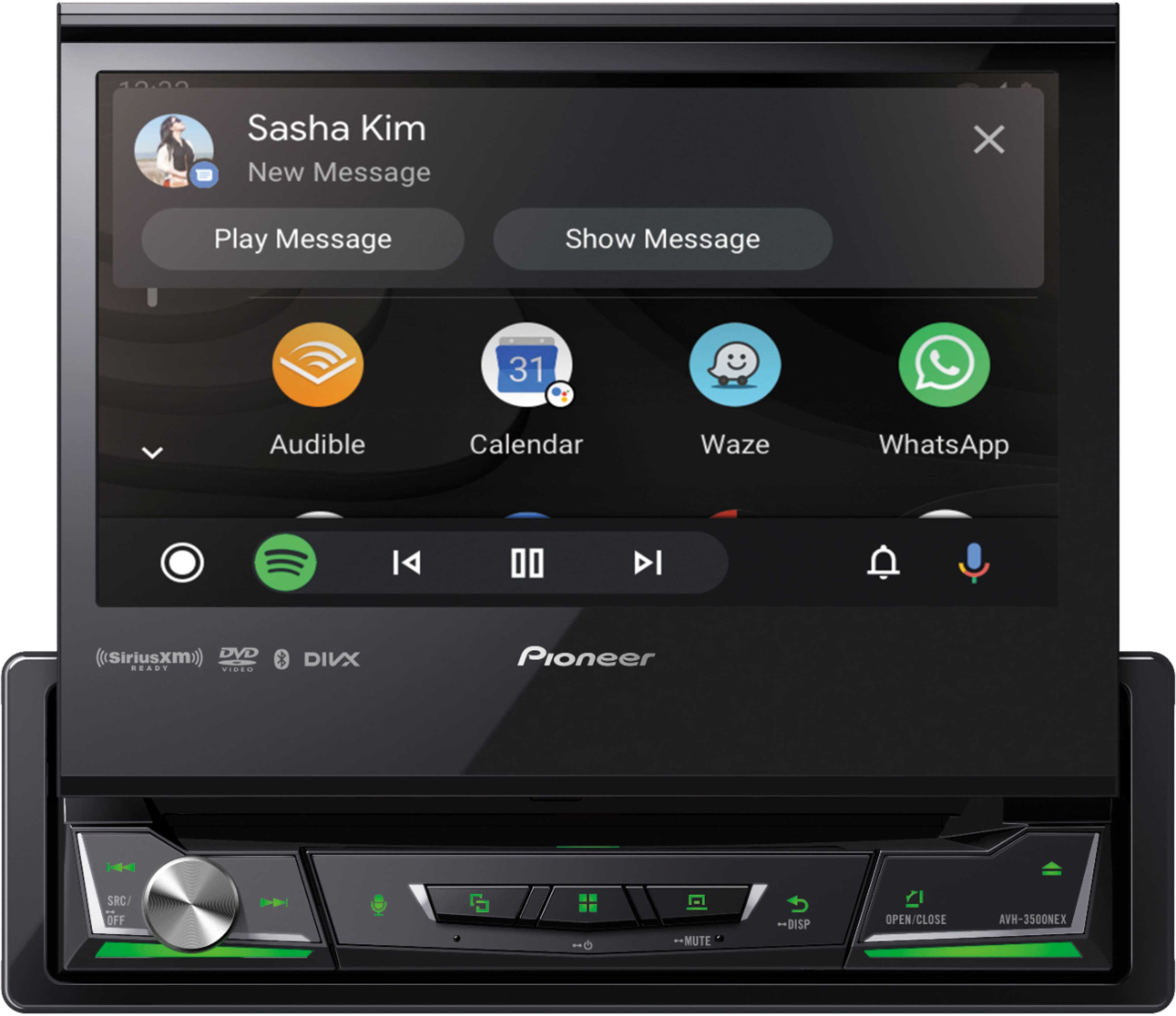 Alt View 15. Pioneer - 7" Motorized Android Auto™ and Apple CarPlay® Bluetooth® Digital Media (DM) Receiver - Black.