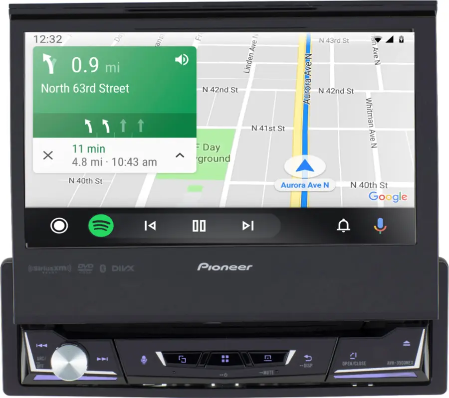 Alt View 19. Pioneer - 7" Motorized Android Auto™ and Apple CarPlay® Bluetooth® Digital Media (DM) Receiver - Black.