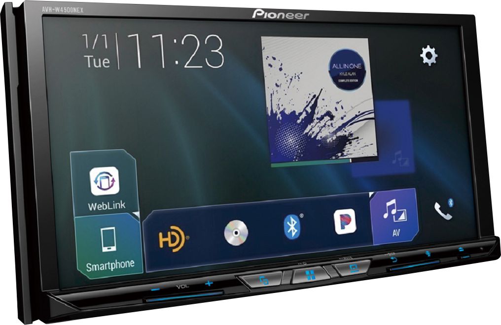 Angle View: Pioneer - 7" - Amazon Alexa,  Android Auto™/Apple CarPlay® (wired/wireless), Bluetooth®, iDatalink® - Multimedia DVD Receiver - Black