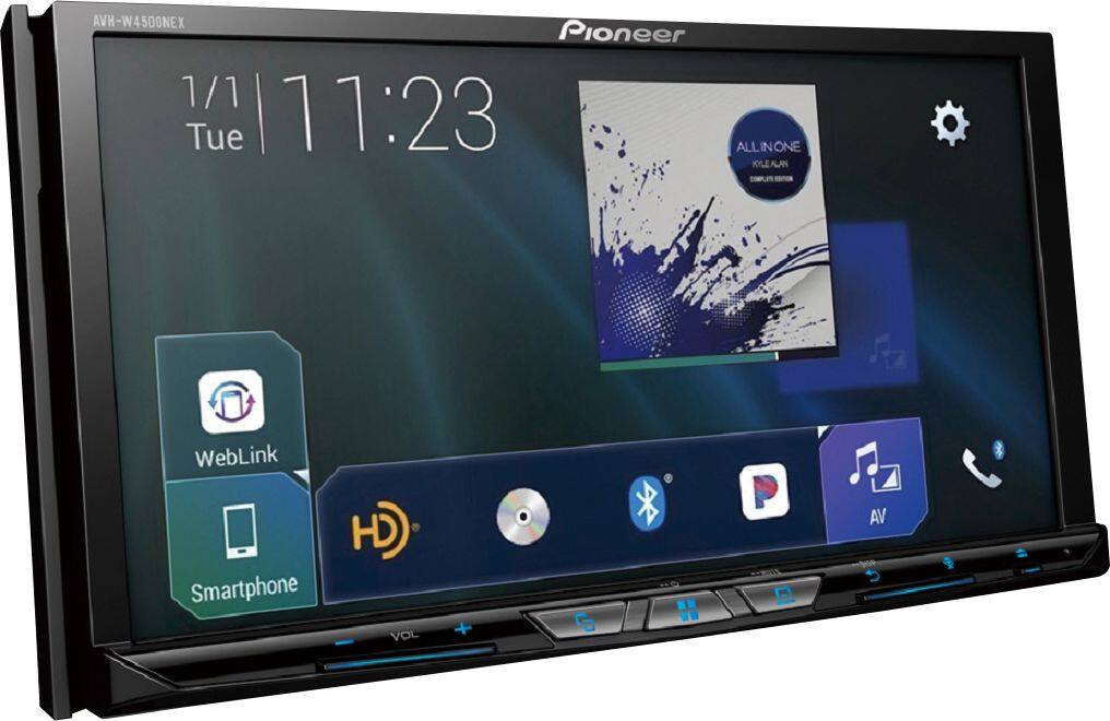 Angle. Pioneer - 7" - Amazon Alexa,  Android Auto™/Apple CarPlay® (wired/wireless), Bluetooth®, iDatalink® - Multimedia DVD Receiver - Black.