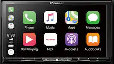 Front. Pioneer - 7" - Amazon Alexa, Android Auto™/Apple CarPlay® (wired/wireless), Bluetooth®, iDatalink® - Multimedia DVD Receiver - Black.