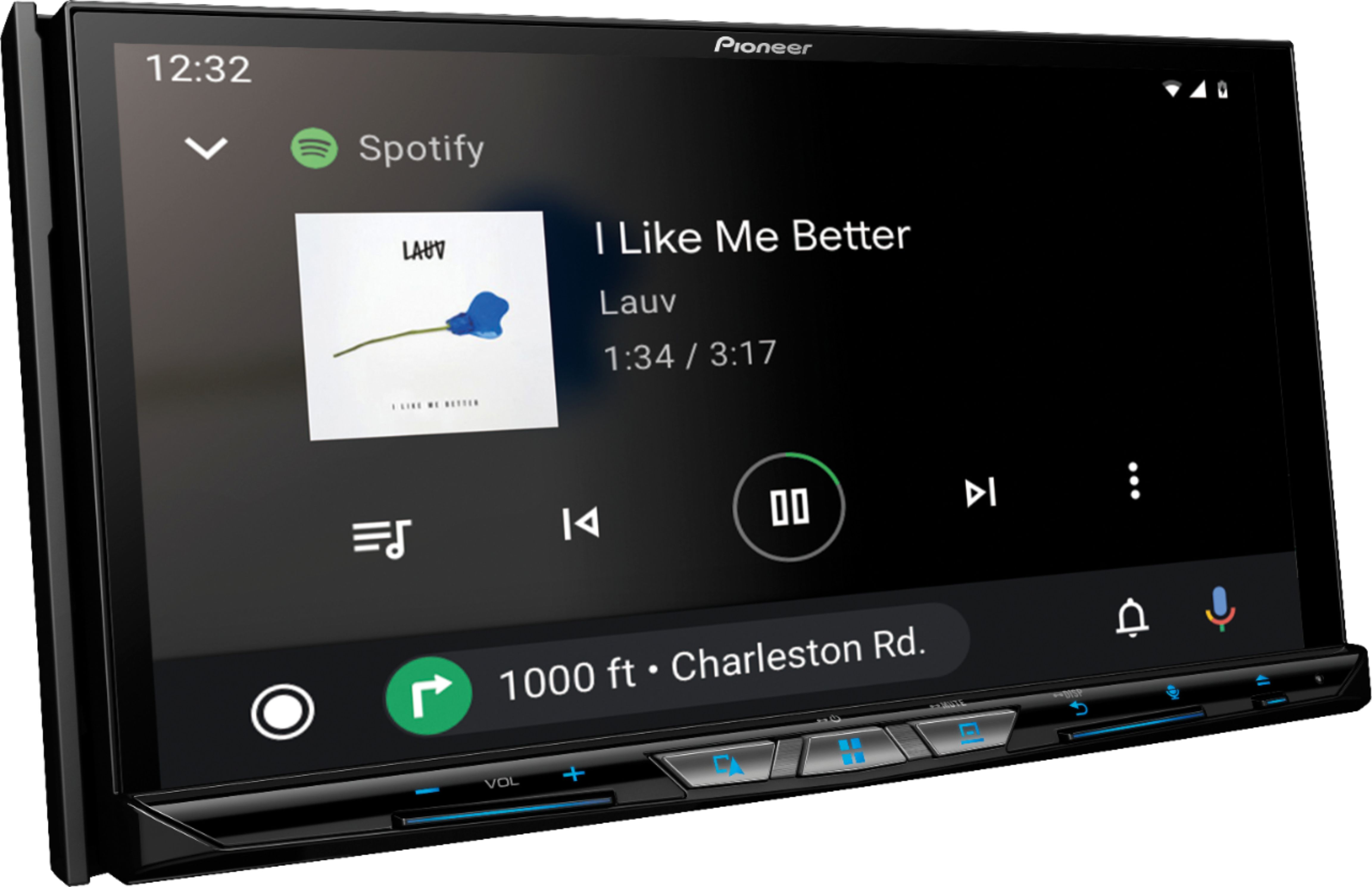 Angle View: Pioneer - 6.9" -  Amazon Alexa, Android Auto™/Apple CarPlay® (wired/wireless), Bluetooth® - Multimedia Navigation Receiver - Black