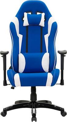 CorLiving - High-Back Ergonomic Gaming Chair - Blue Mesh-White