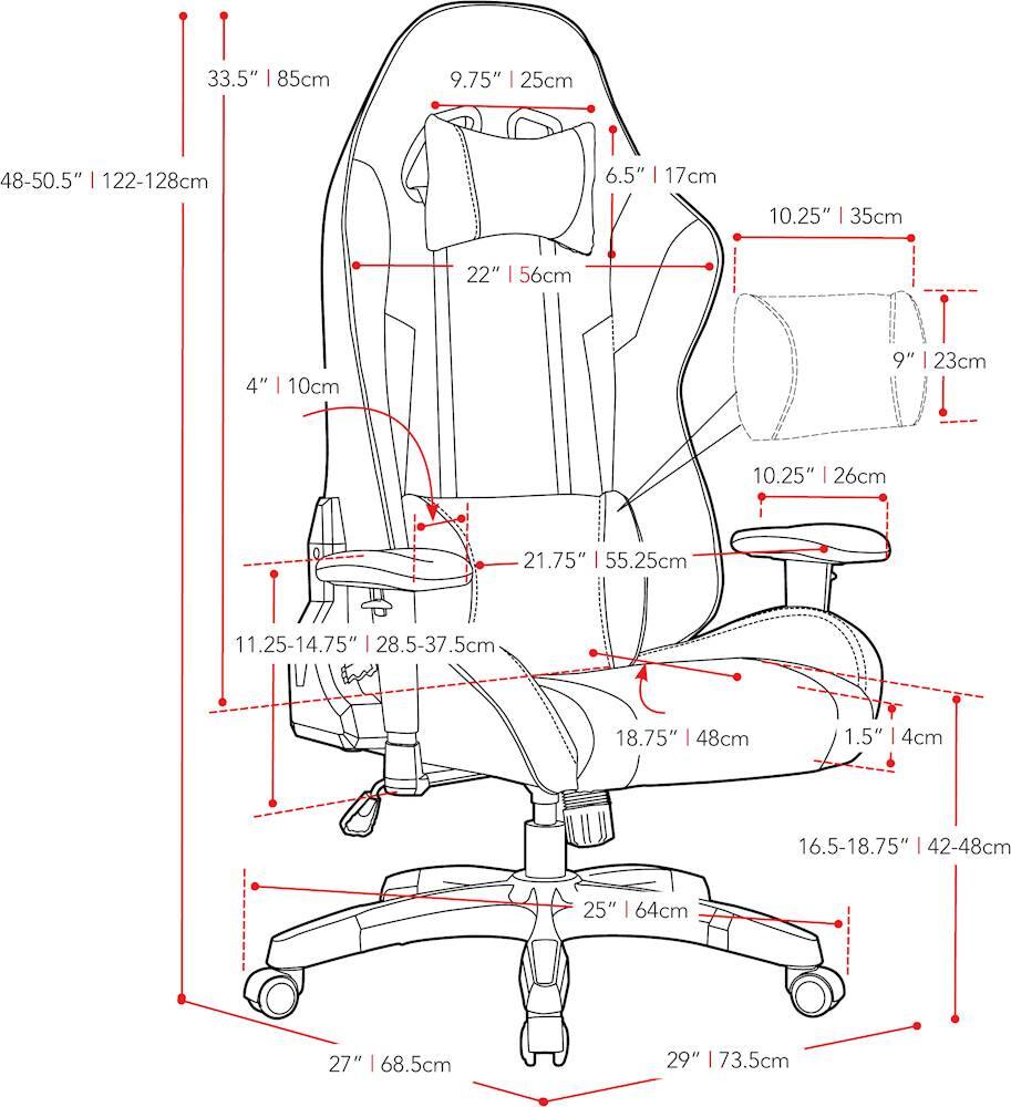 Alt View 17. CorLiving - High-Back Ergonomic Gaming Chair - Blue/Mesh White.