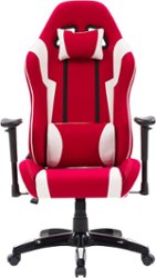 CorLiving - High-Back Ergonomic Gaming Chair - Red/Mesh White - Front_Zoom