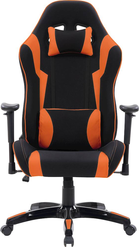 CorLiving - High-Back Ergonomic Gaming Chair - Black/Mesh Orange
