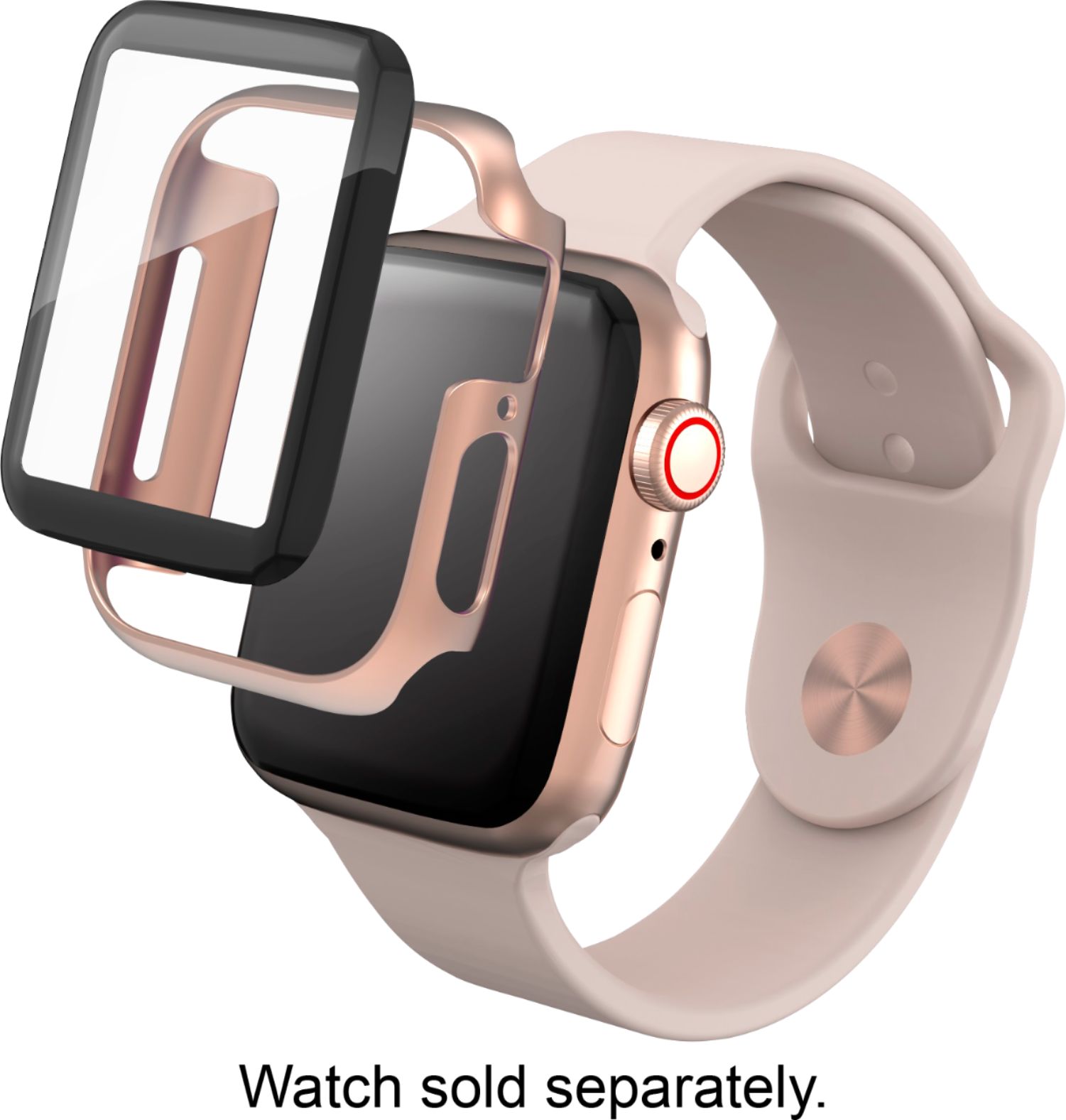 Angle View: ZAGG - InvisibleShield Glass+ 360 Screen Protector for Apple Watch Series 4 40mm and Series 5 40mm - Gold