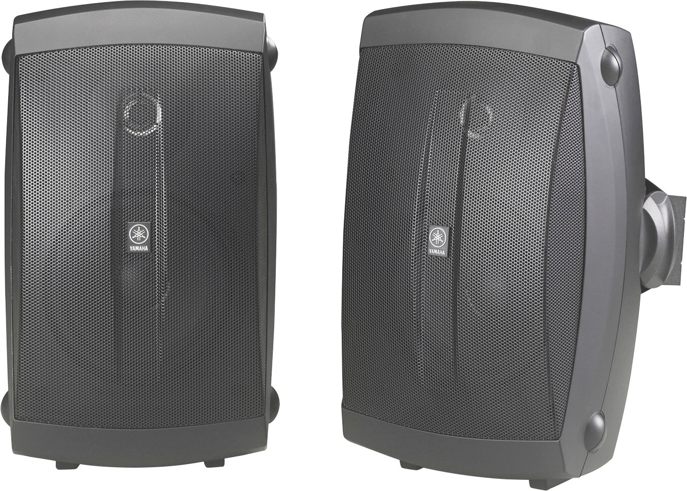 Left View: Yamaha - 120W Outdoor Wall-Mount 2-Way Speakers - Black