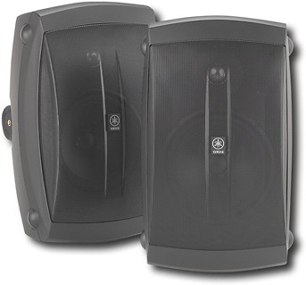 Black with 6.5 High Compliance Woofer Compatible with A Set of 2 Yamaha All Weather Indoor & Outdoor Wall Mountable Natural Sound 130 watt 2-way Acoustic Suspension Speakers 100 ft 16 Gauge Speaker Wire 1 PEI Dome Tweeter & Wide Frequency Response 