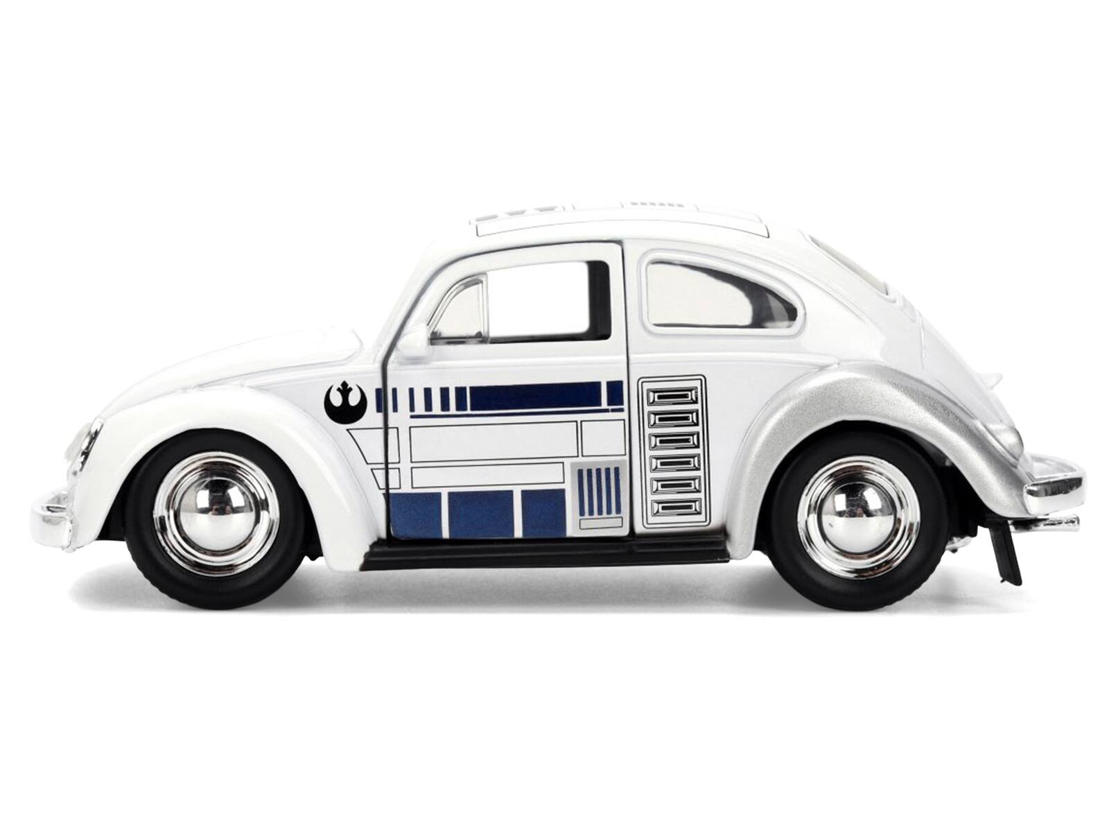 Alt View 2. Jada - 1959 Volkswagen Beetle "R2-D2" Livery White with Graphics "Star Wars" Franchise "Hollywood Rides" 1/32 Model Car by Jada - Multicolor.