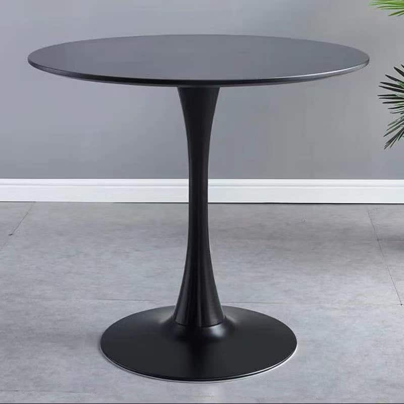PexFix - 23.6" Minimalist Round Dining Table, Space-Saving Coffee Table for Kitchen & Living Room - Black