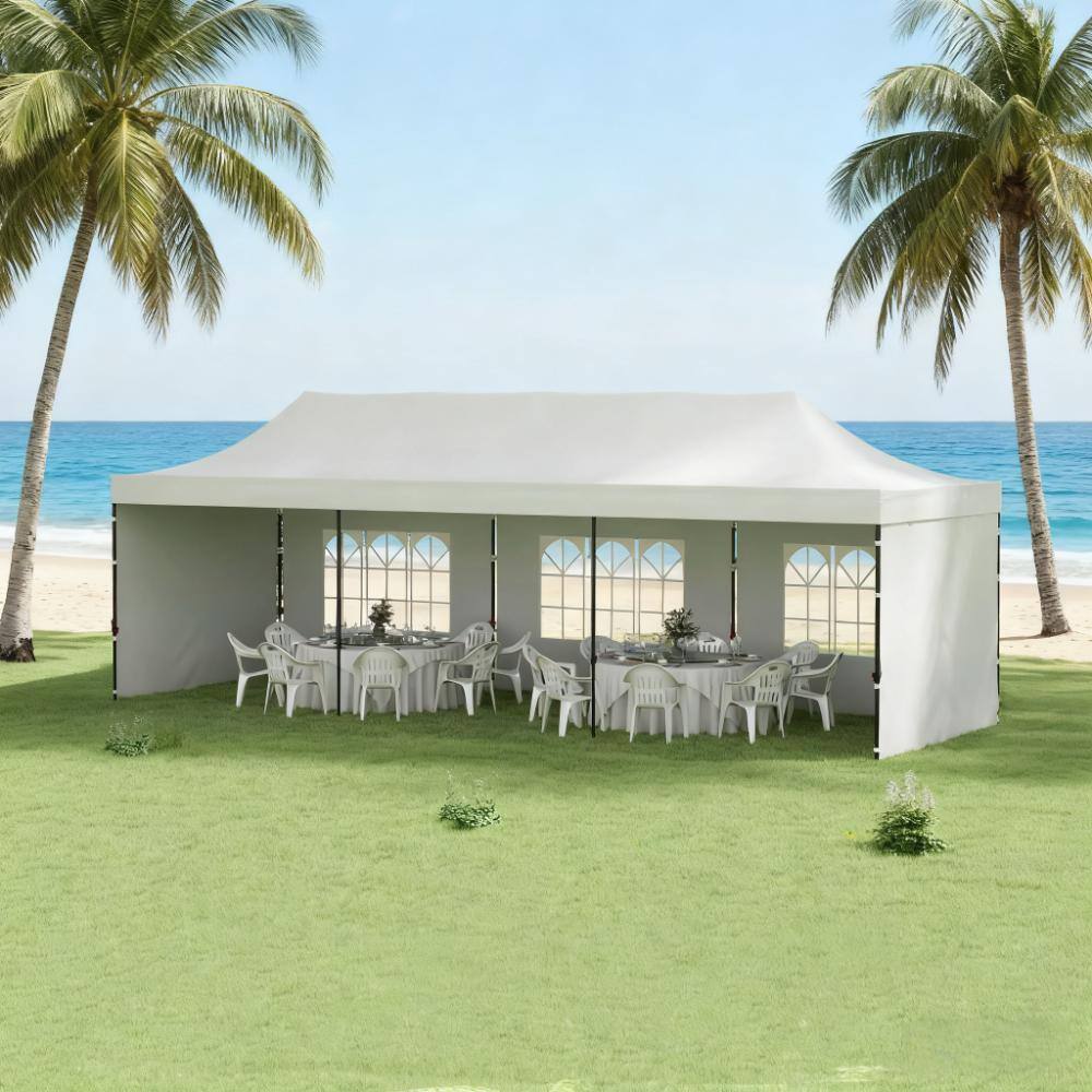 Front. Tiramisubest - Portable Pop-Up Canopy Tent with Carry Bag, Sand Bags, and Adjustable Height for Outdoor Events.