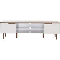Noble House - Glenwood TV Console for Most TVs Up to 56" - White Matte/Walnut - Front_Zoom