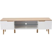Noble House - Glenwood TV Console for Most TVs Up to 56" - White Matte/Oak - Front_Zoom
