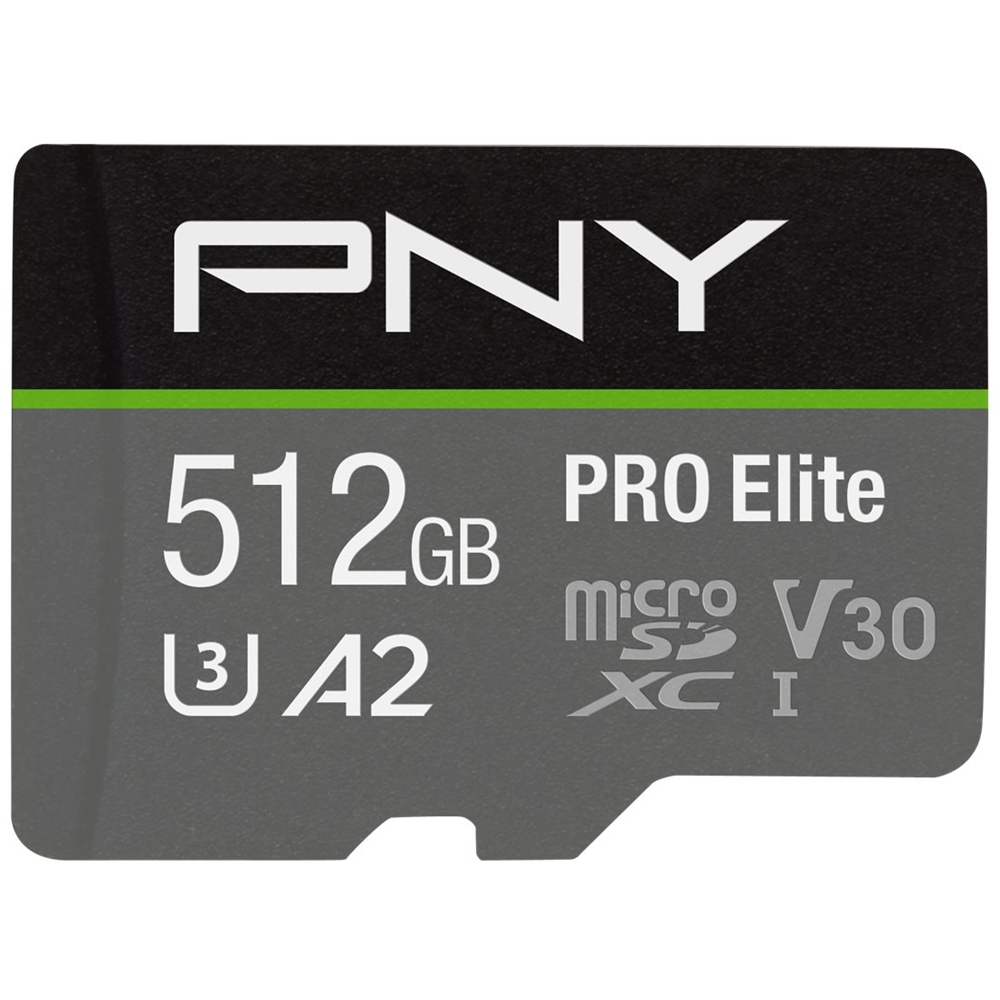 PNY - 512GB PRO Elite Class 10 U3 V30 microSDXC Flash Memory Card