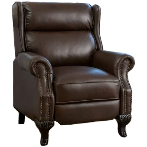 Noble House - Norfolk Faux Leather Recliner - Dark Brown