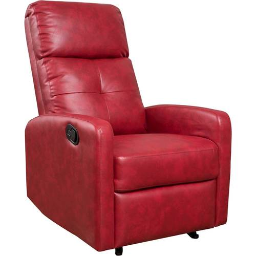 Noble House - Savannah Faux Leather Recliner - Ox Blood Red