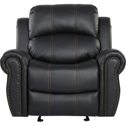 Noble House - Gilbert Faux Leather Gliding Recliner - Black