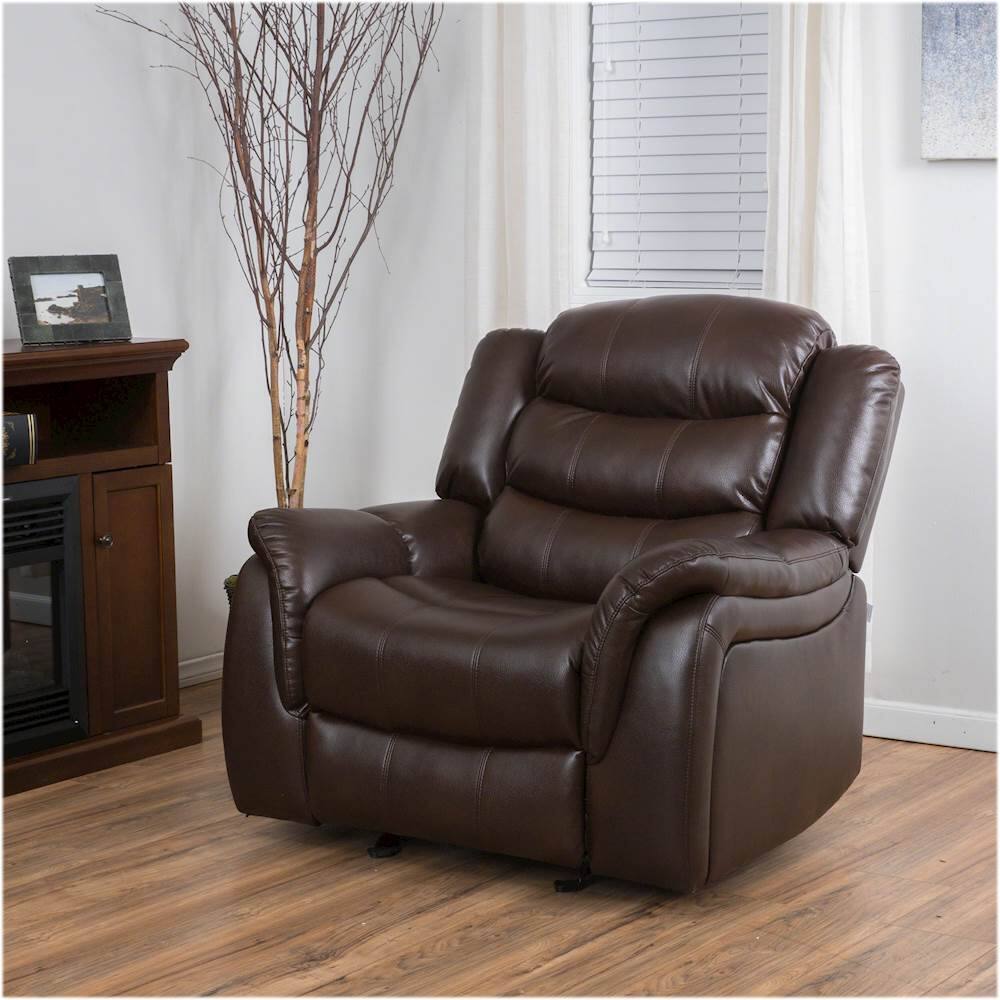 Best Buy Noble House Emmet Glider Recliner Dark Brown 296446