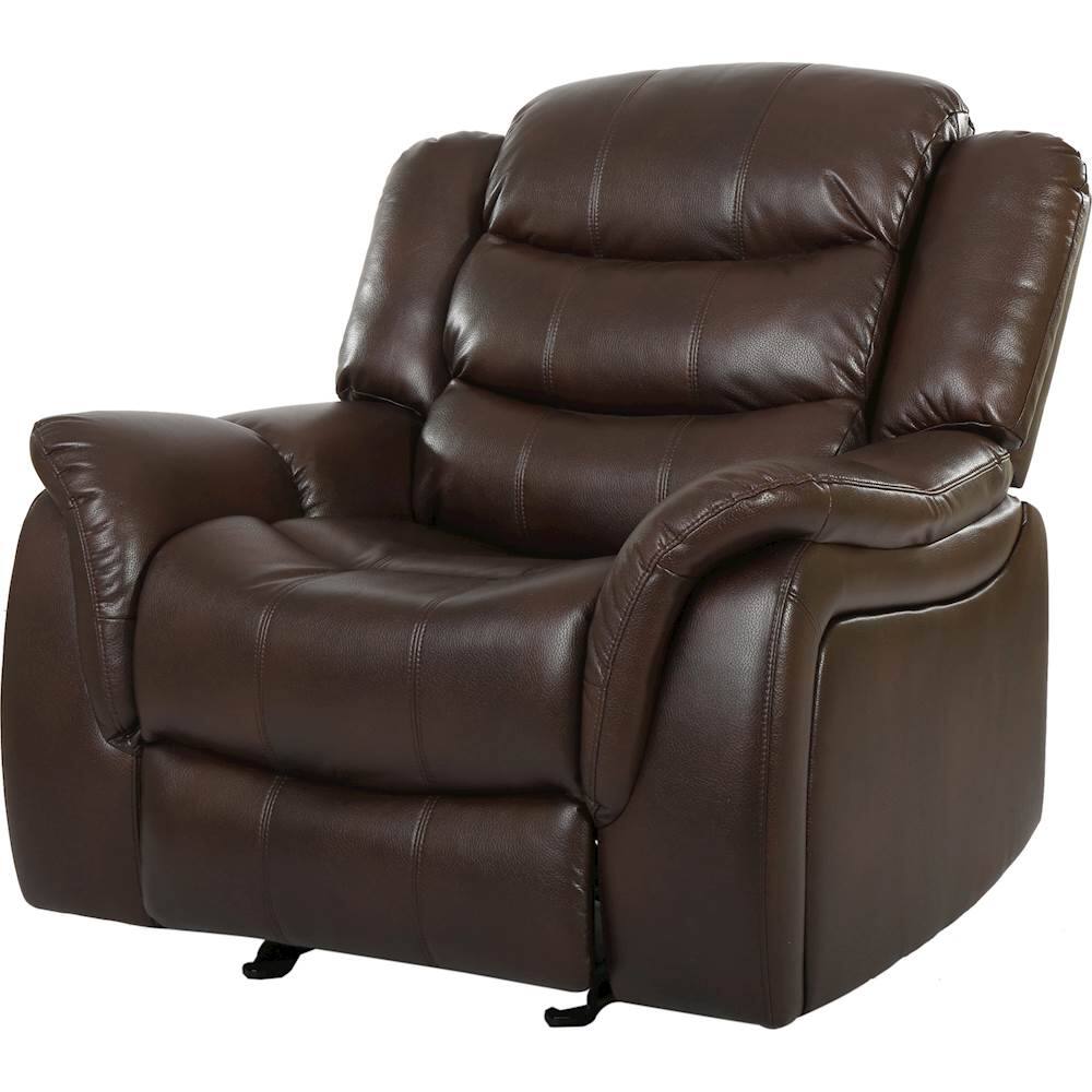 Left View: Noble House - Emmet Glider Recliner - Dark Brown