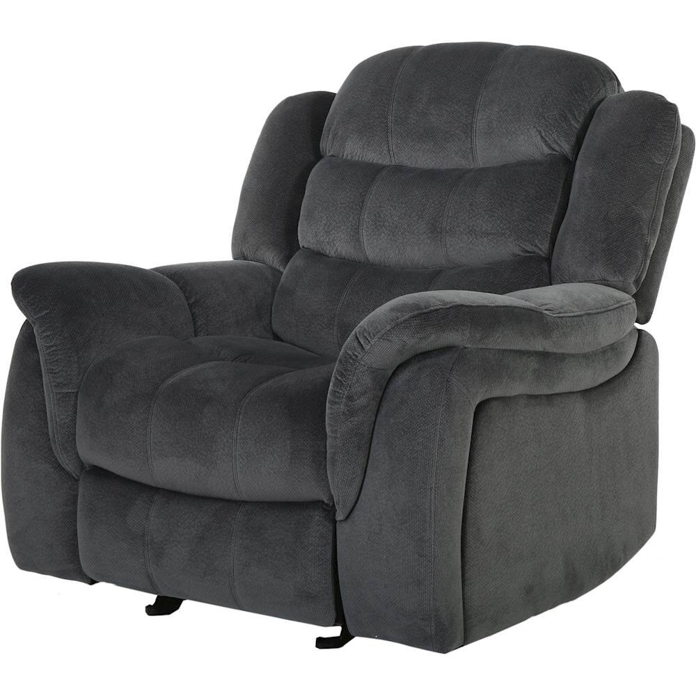 Left View: Noble House - Semora Rocking Glider Microfiber Recliner - Slate