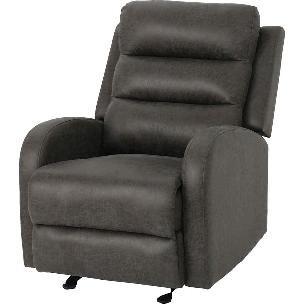 Left View: Noble House - Hoboken Microfiber Recliner - Slate