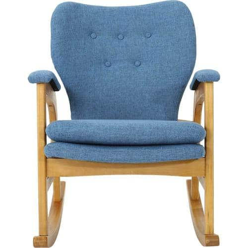 Noble House - Newton Rocking Chair - Muted Blue/Light Walnut