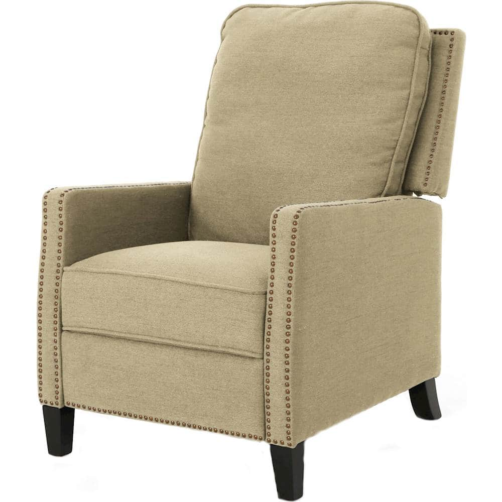 Left View: Noble House - Elko Fabric Recliner - Dark Beige