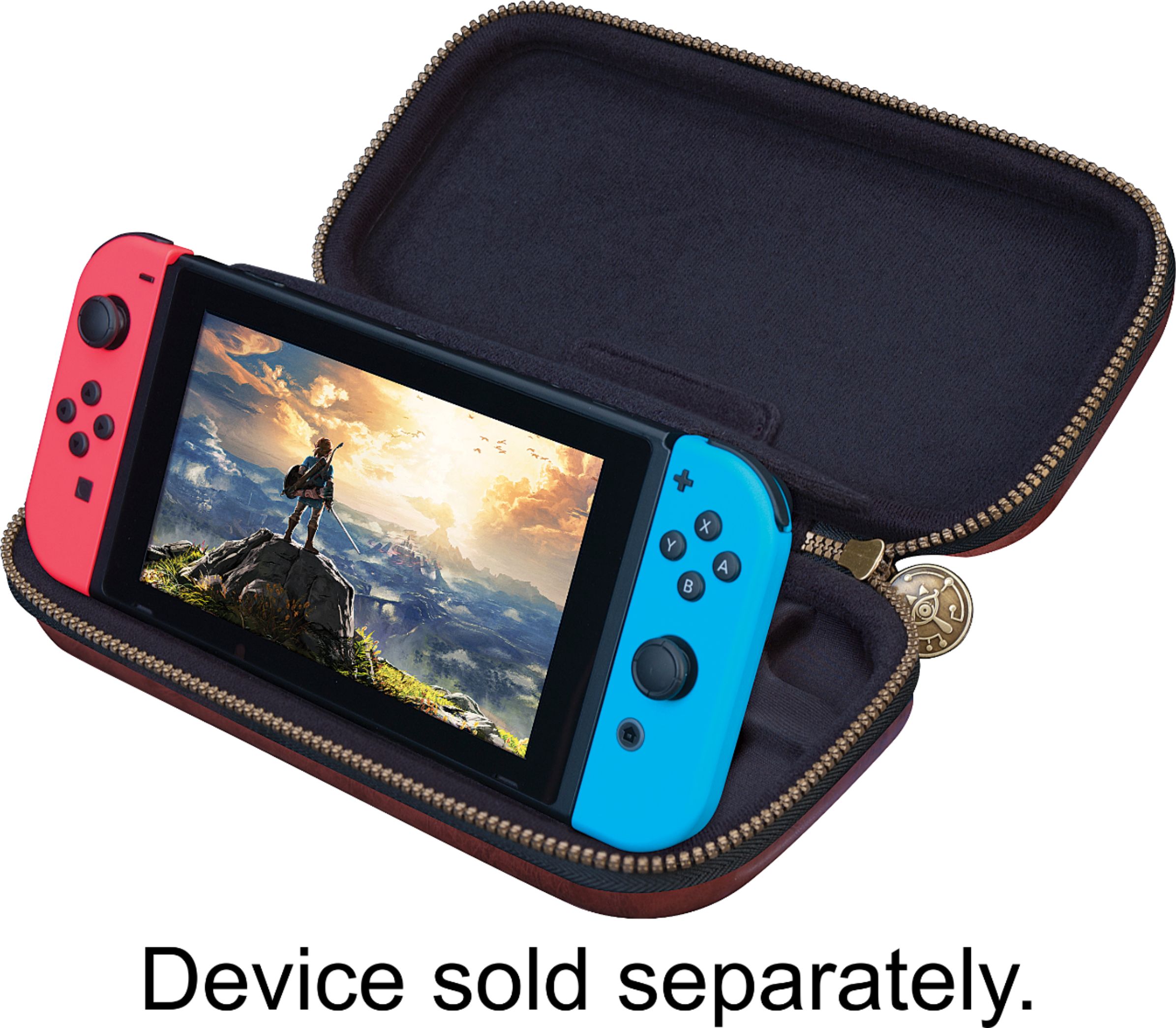 Left View: Carry Case and Screen Protector for Nintendo Switch Lite - Gray