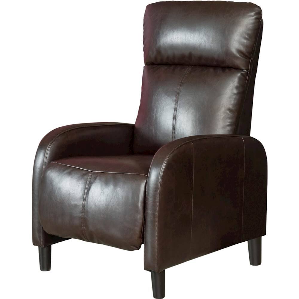 Left View: Noble House - Roslyn Bonded Leather Recliner - Brown