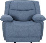 Front Zoom. Noble House - Jeannette Glider Fabric Recliner - Navy Blue Tweed.