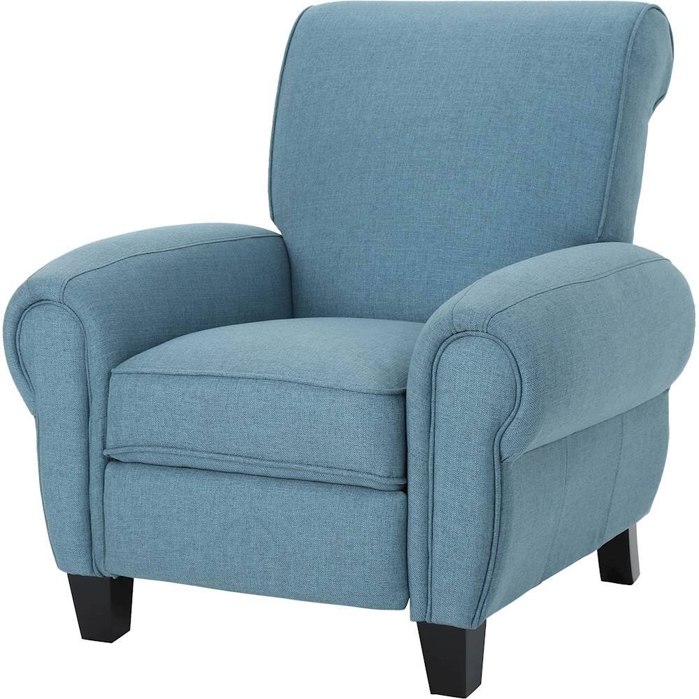 Left View: Noble House - Topton Fabric Recliner - Blue