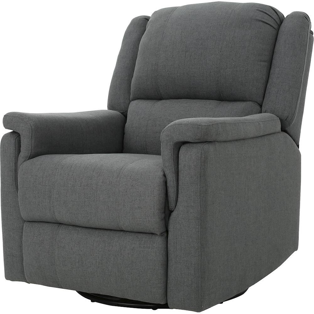 Left View: Noble House - Potosi Swivel Recliner - Charcoal