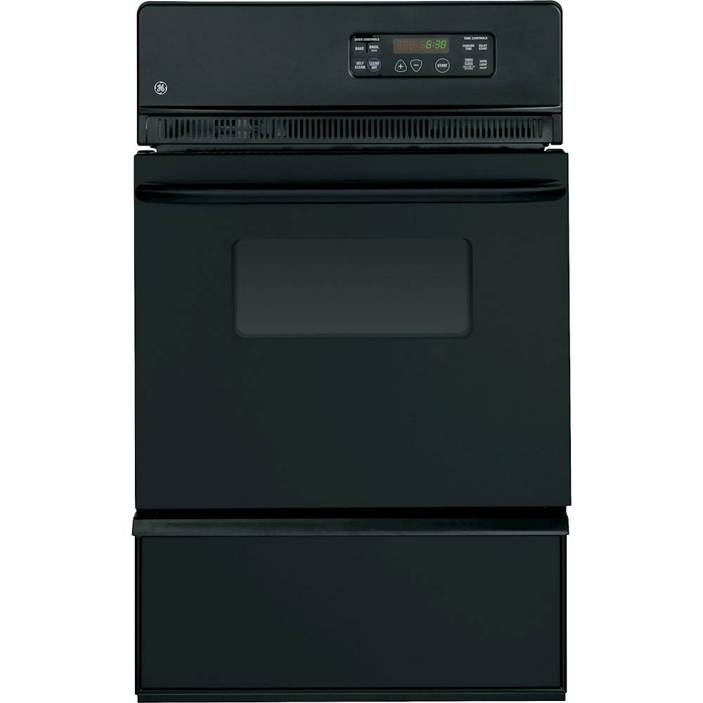 GE – 24″ Built-In Single Gas Wall Oven – Black on Black
