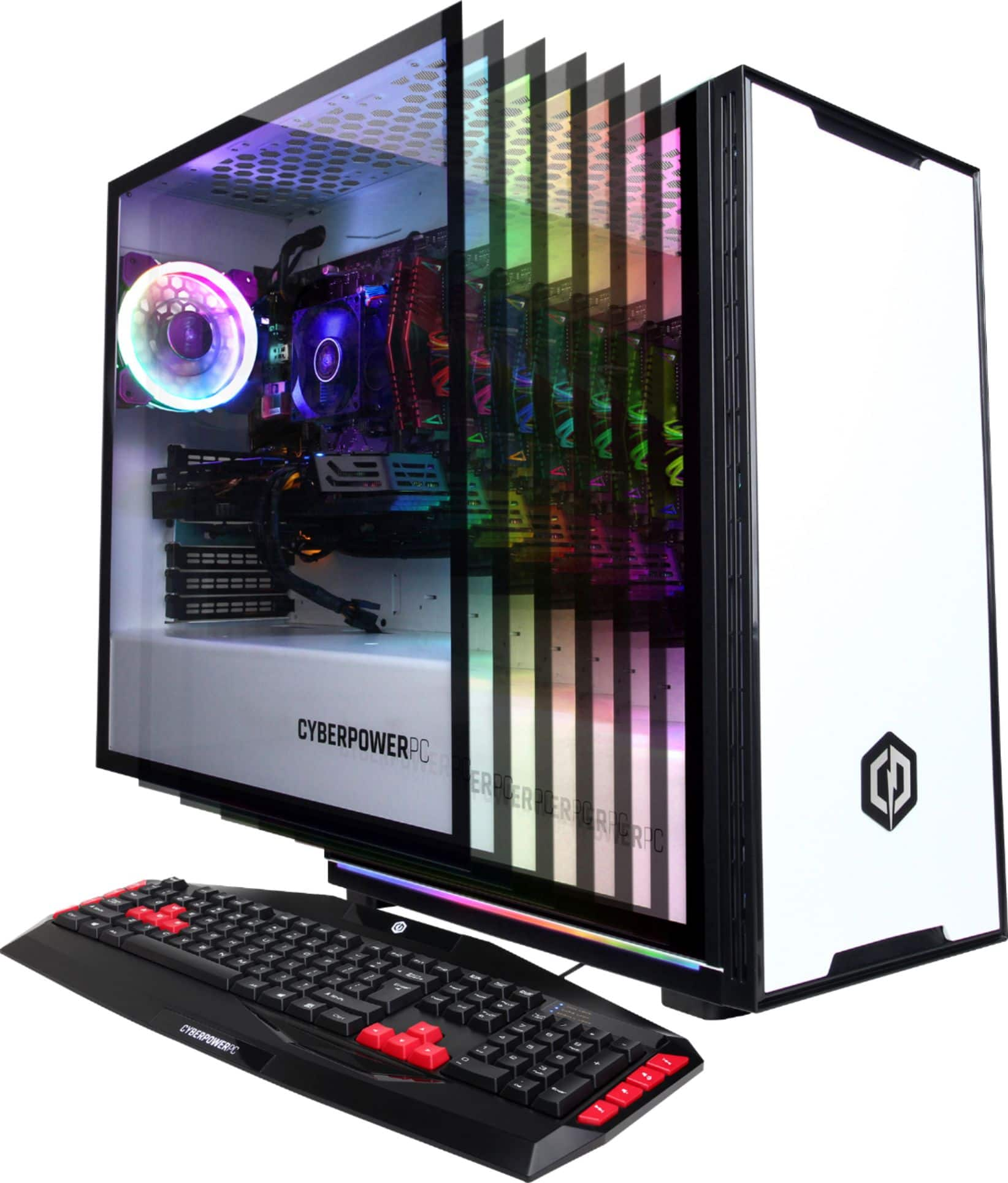 CyberPowerPC Gamer Master Gaming Desktop AMD Ryzen 7 2700X 16GB Memory  NVIDIA GeForce GTX 1660 500GB SSD White GMA5400BSDF - Best Buy