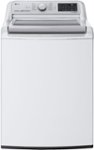 Front. LG - 5.5 Cu. Ft. High-Efficiency Smart Top Load Washer with TurboWash3D Technology - White.