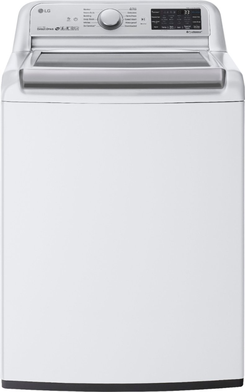 Zoom in on Front Zoom. LG - 5.5 Cu. Ft. High-Efficiency Smart Top Load Washer with TurboWash3D Technology - White.